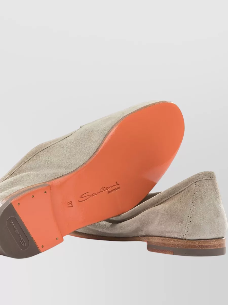 Santoni Carla Loafers Round Toe Suede Rubber Sole