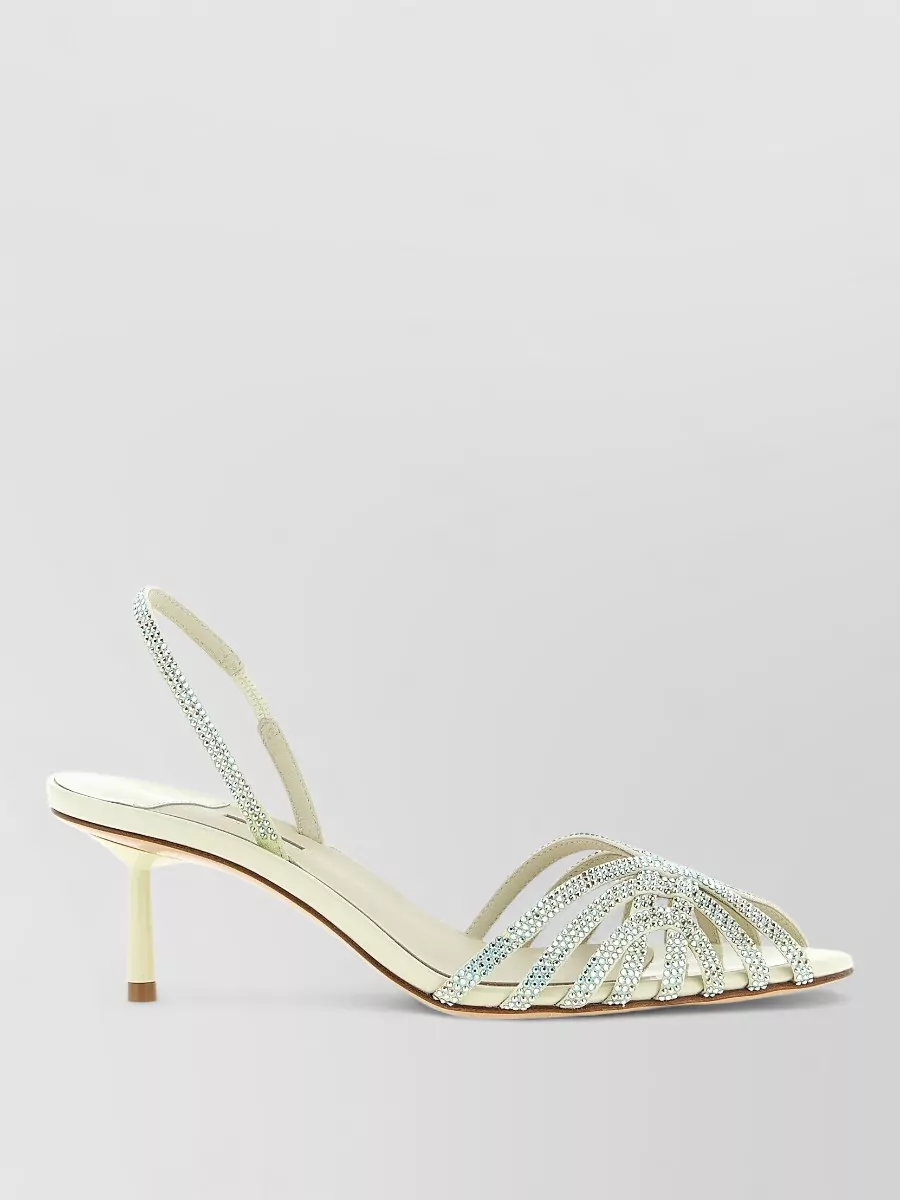 Le Silla Leather Rhinestone Sandals