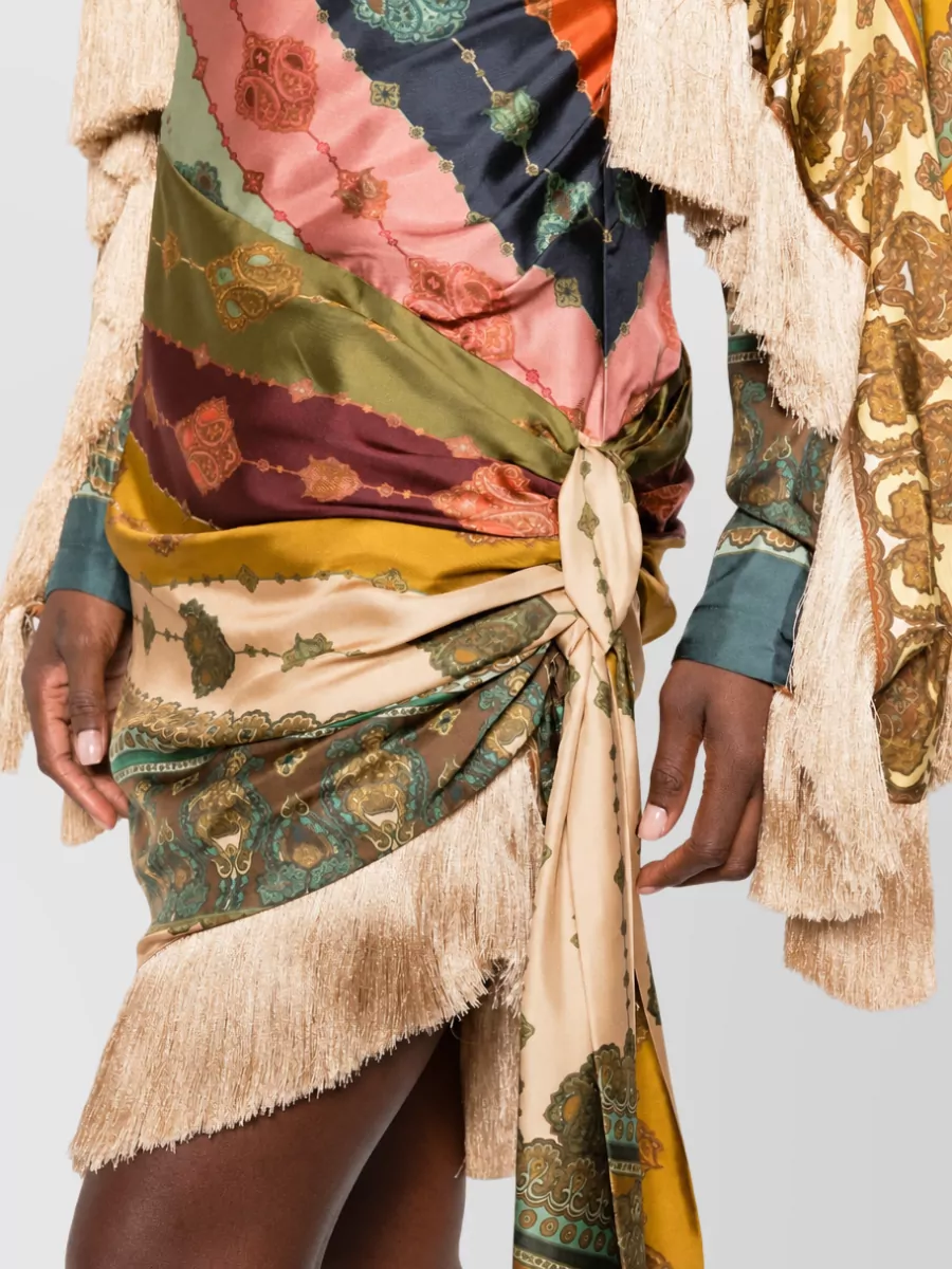 Zimmermann Silk Paisley-Print Draped Mini Dress
