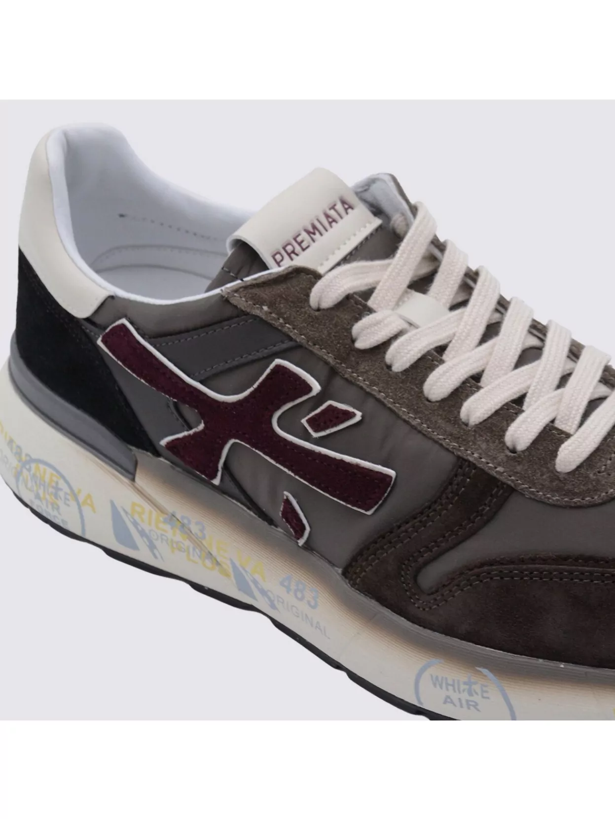 Premiata Casual Sneakers With Round Toe And Contrast Sole