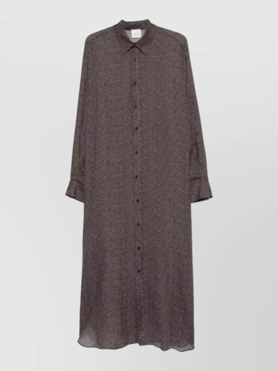 Alysi patterned long-sleeve midi dress