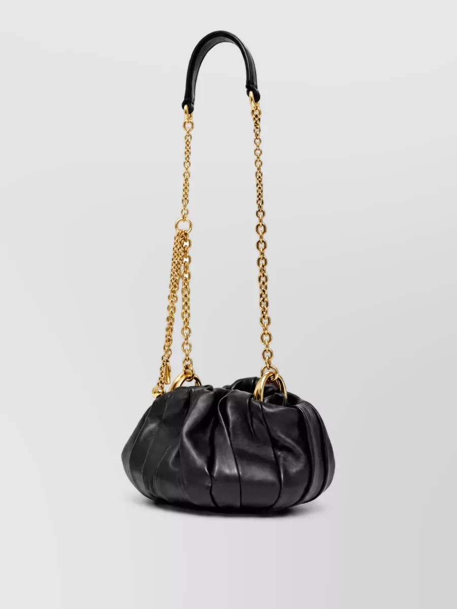 Chloé chloé plissé lamb leather bucket bag