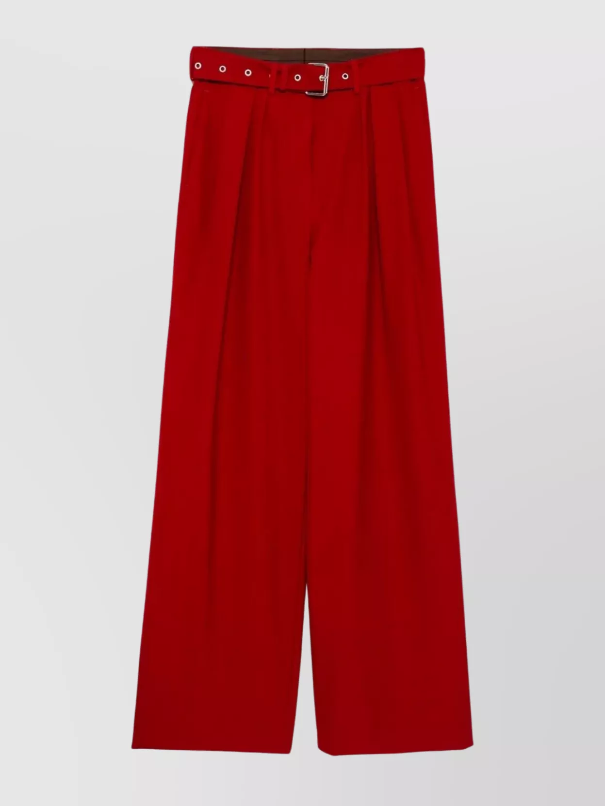 Dries Van Noten Wide Leg High Waist Trousers With Eyelet In Red