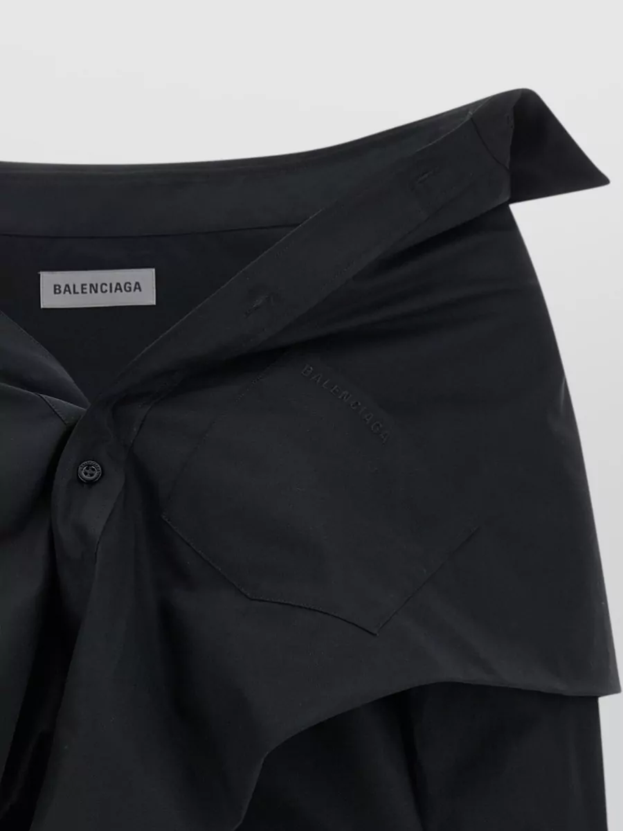 Balenciaga Off-The-Shoulder Cropped Shirt
