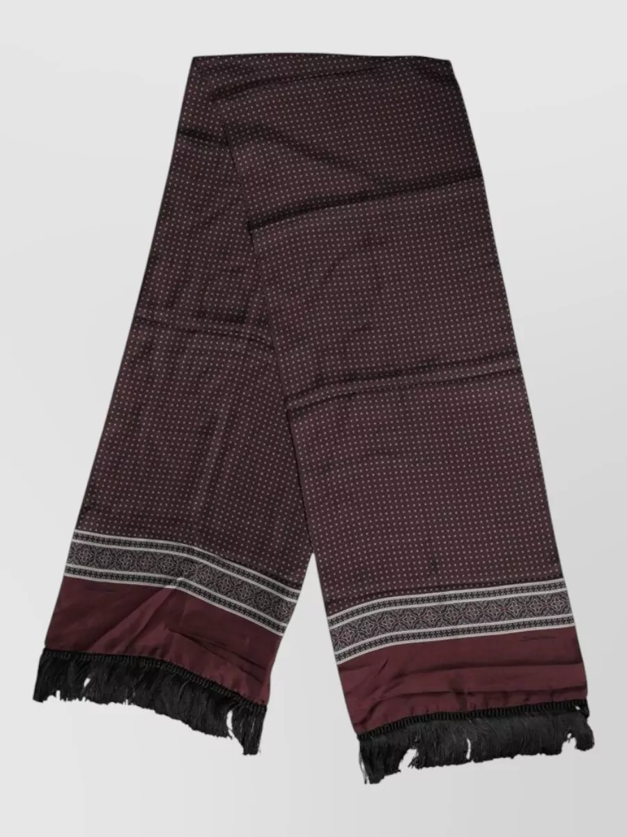 Dolce&Gabbana silk polka dot fringed scarf