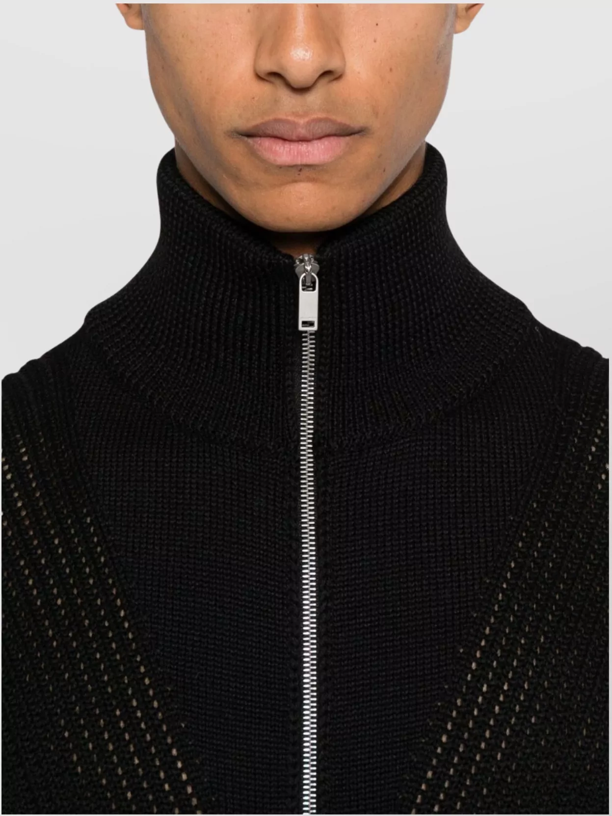Jil Sander Wool Sweater Featuring Zip-Up Element