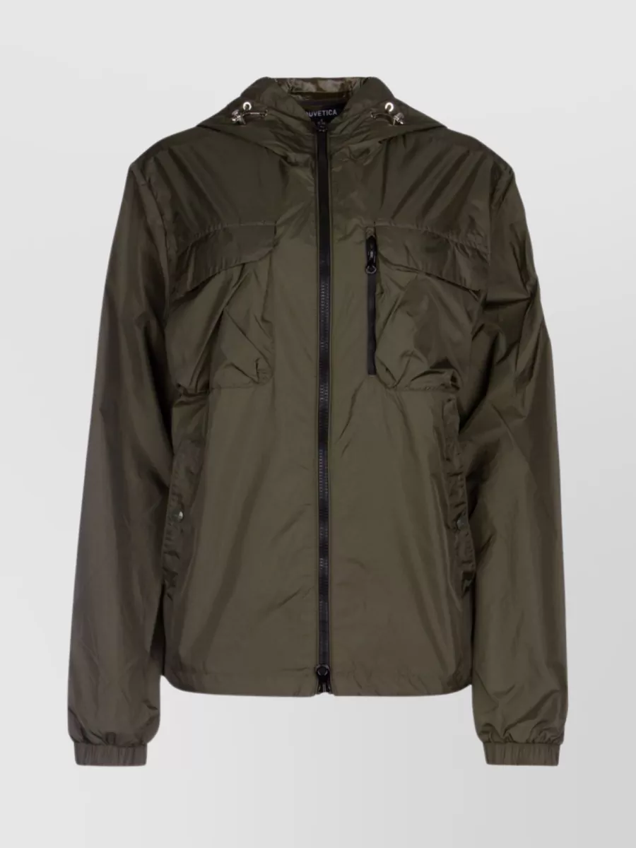 Shop Duvetica Adjustable Hem Hooded Jacket In Brown