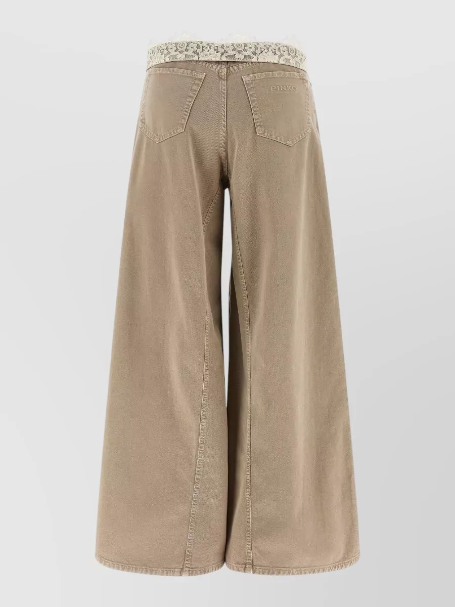 Pinko Denim High-Rise Wide-Leg Trousers