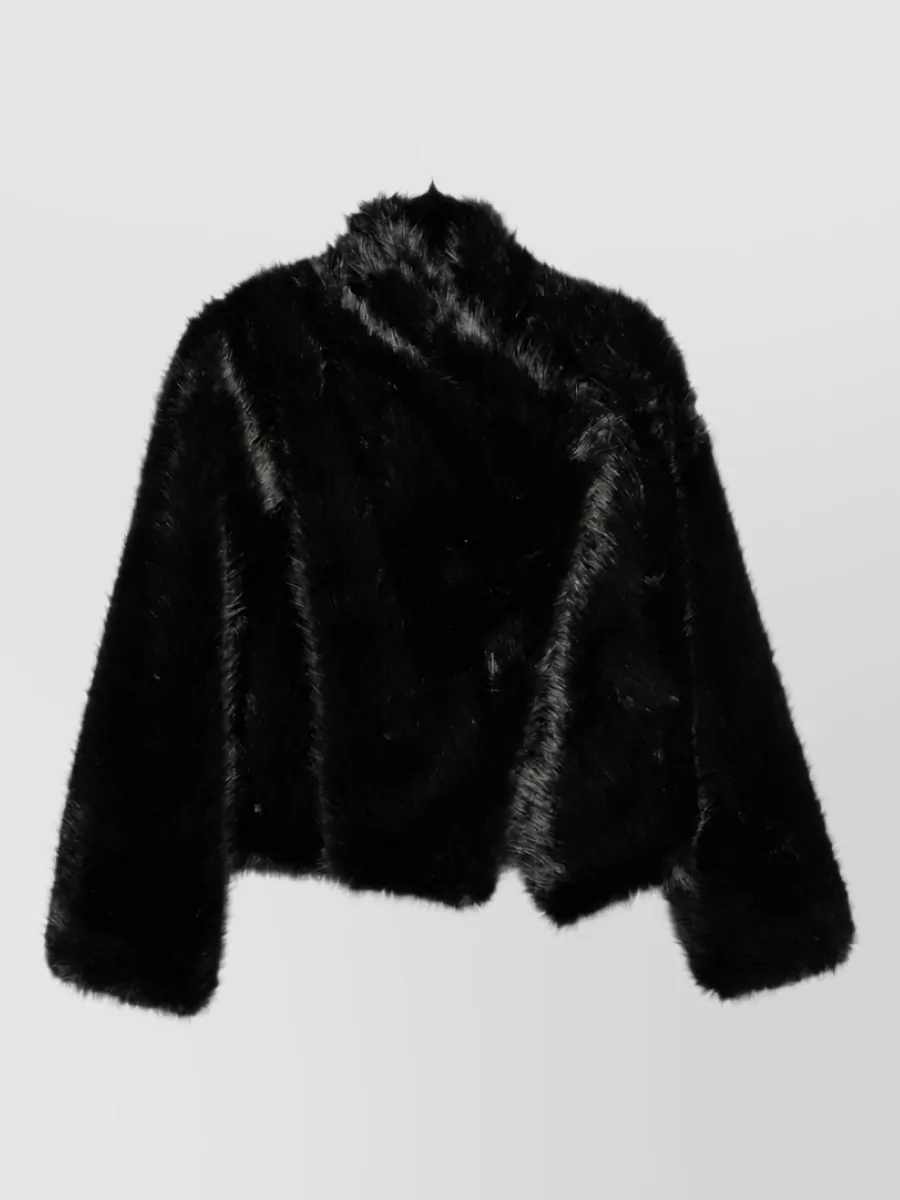 Bb Couture Faux Fur Funnel Neck Jacket