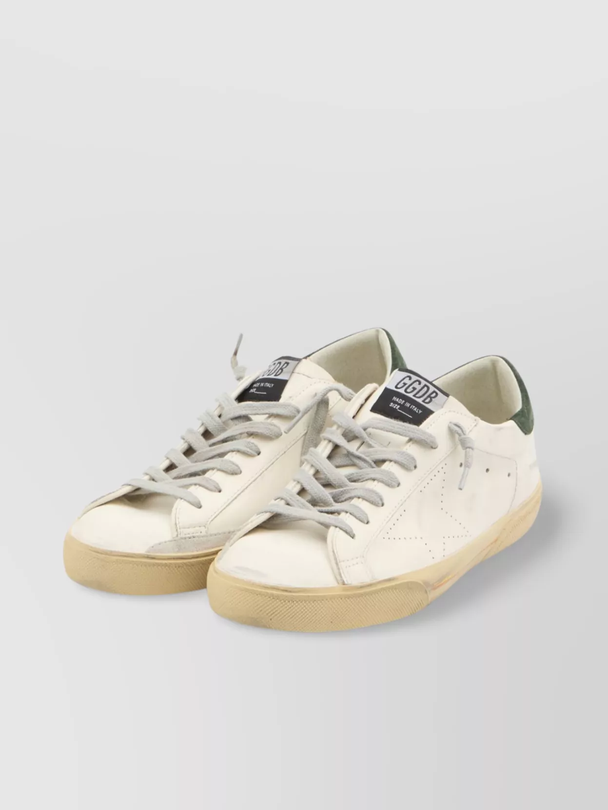 Golden Goose Super Star Leather Sneakers With Vintage Treatment