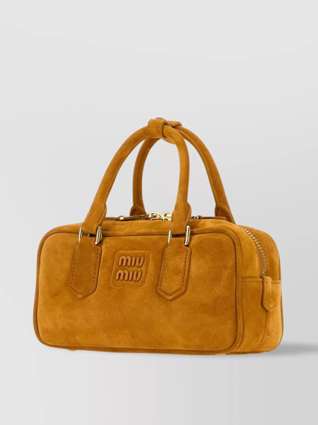 Miu Miu Rectangular Shape Suede Handbag With Top Handles