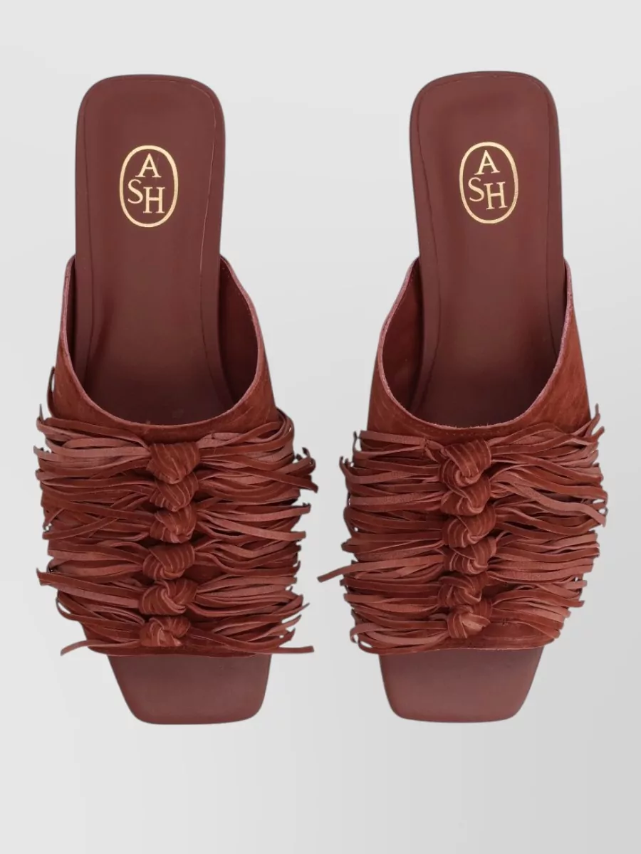 Ash Leather Slides