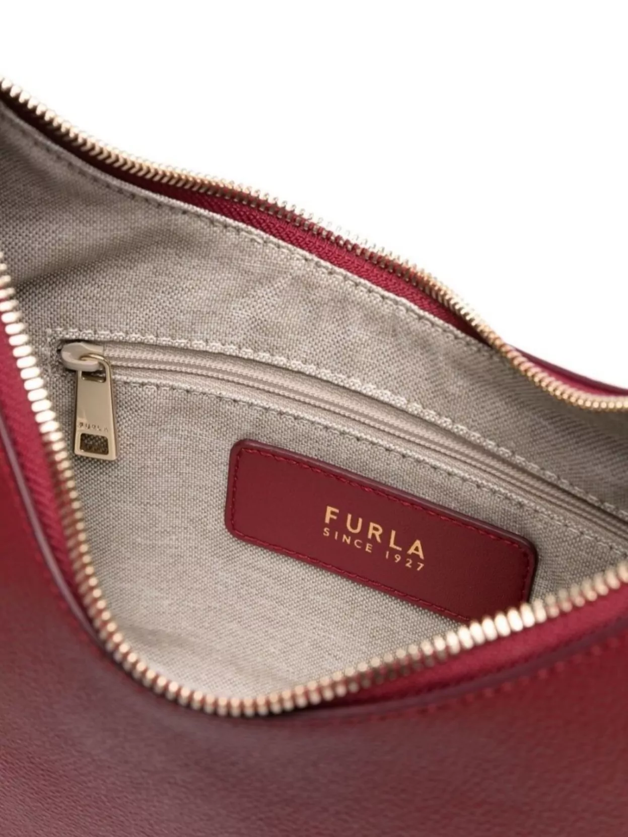 Furla Textured Leather Shoulder Bag With Gold Hardware