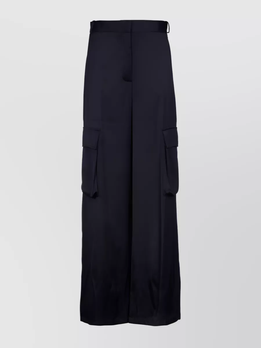 Shop Versace Orchid Wide-leg Cargo Trousers In Blue