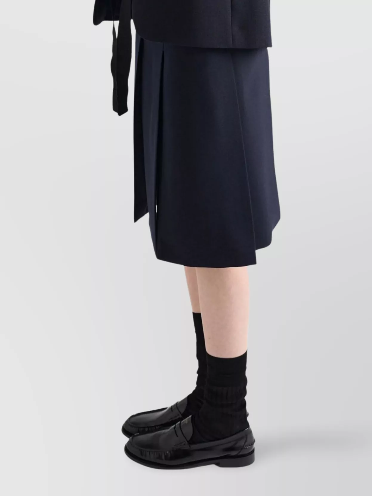Prada Knee-Length Skirt With Multiple Slits And Loops