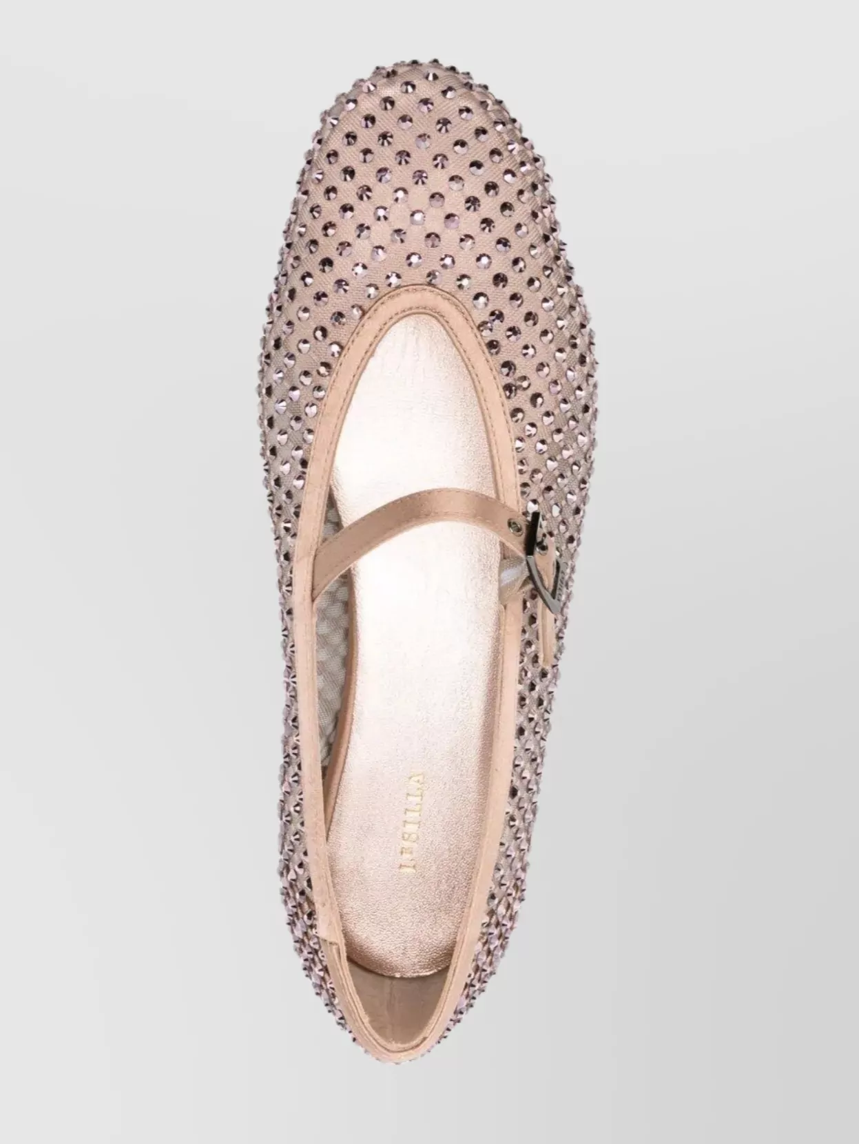 Le Silla Gilda Crystal-Embellished Round Toe Ballerina Shoes