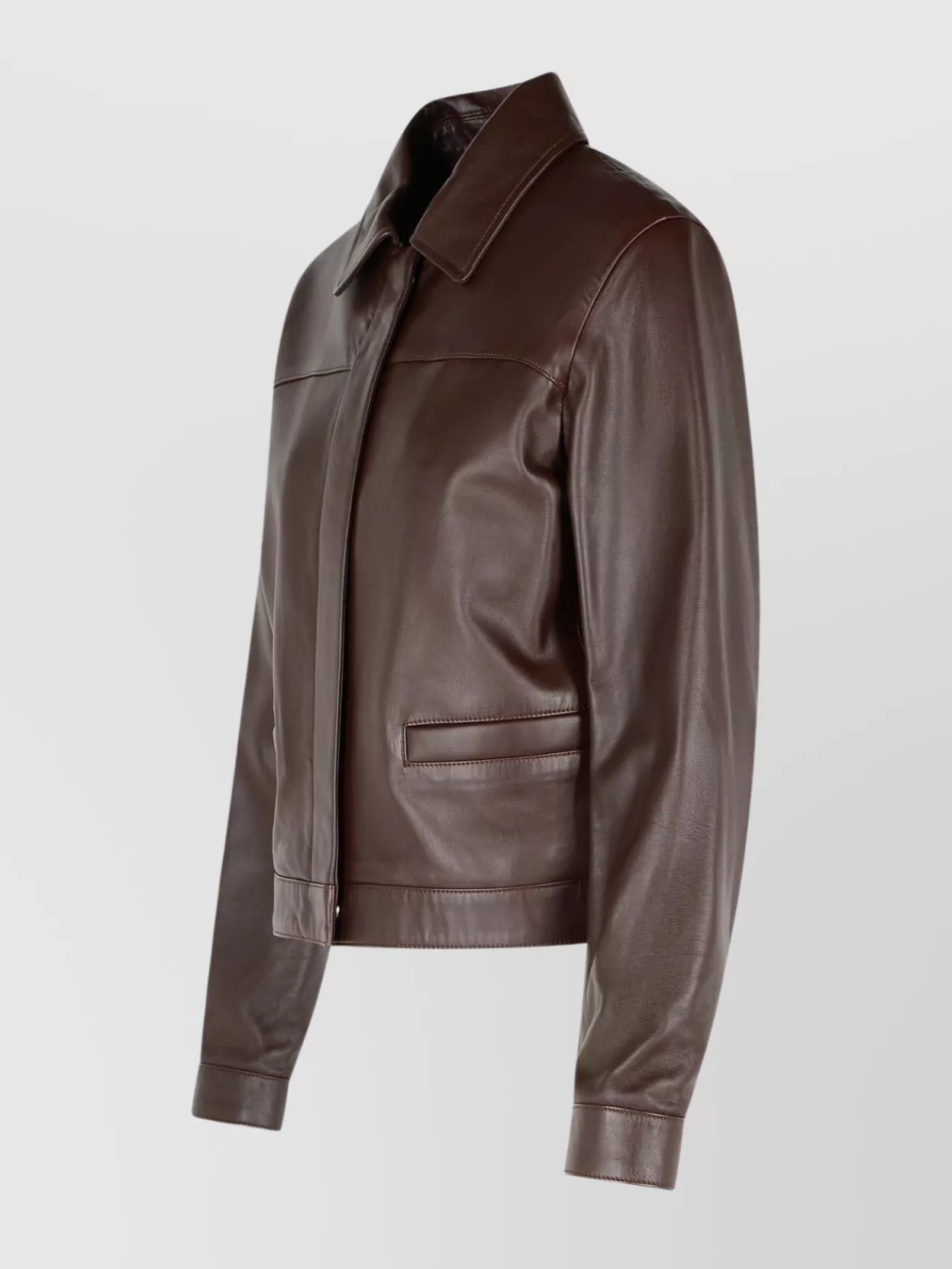 Loulou Studio 'Ascot' Leather Jacket Buttoned Cuffs