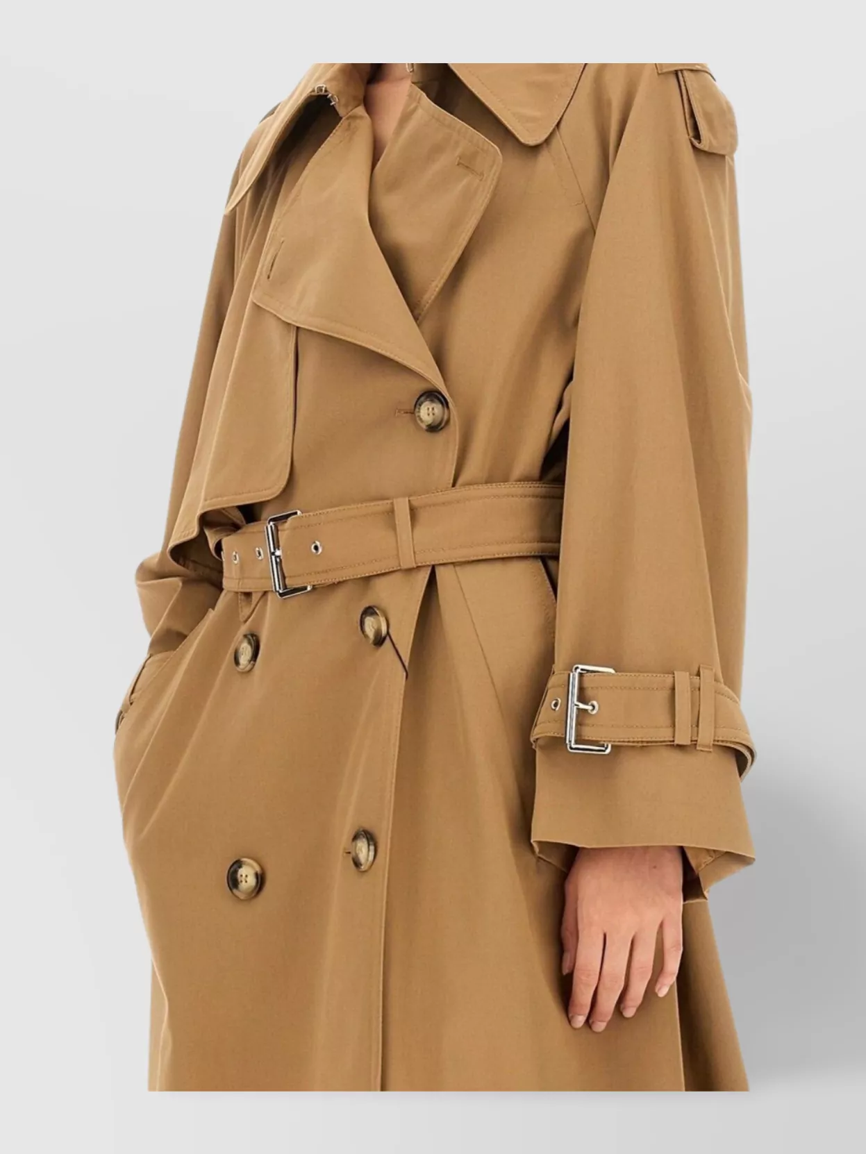 Sportmax Oversized Trench Coat Belted Waist In Brown
