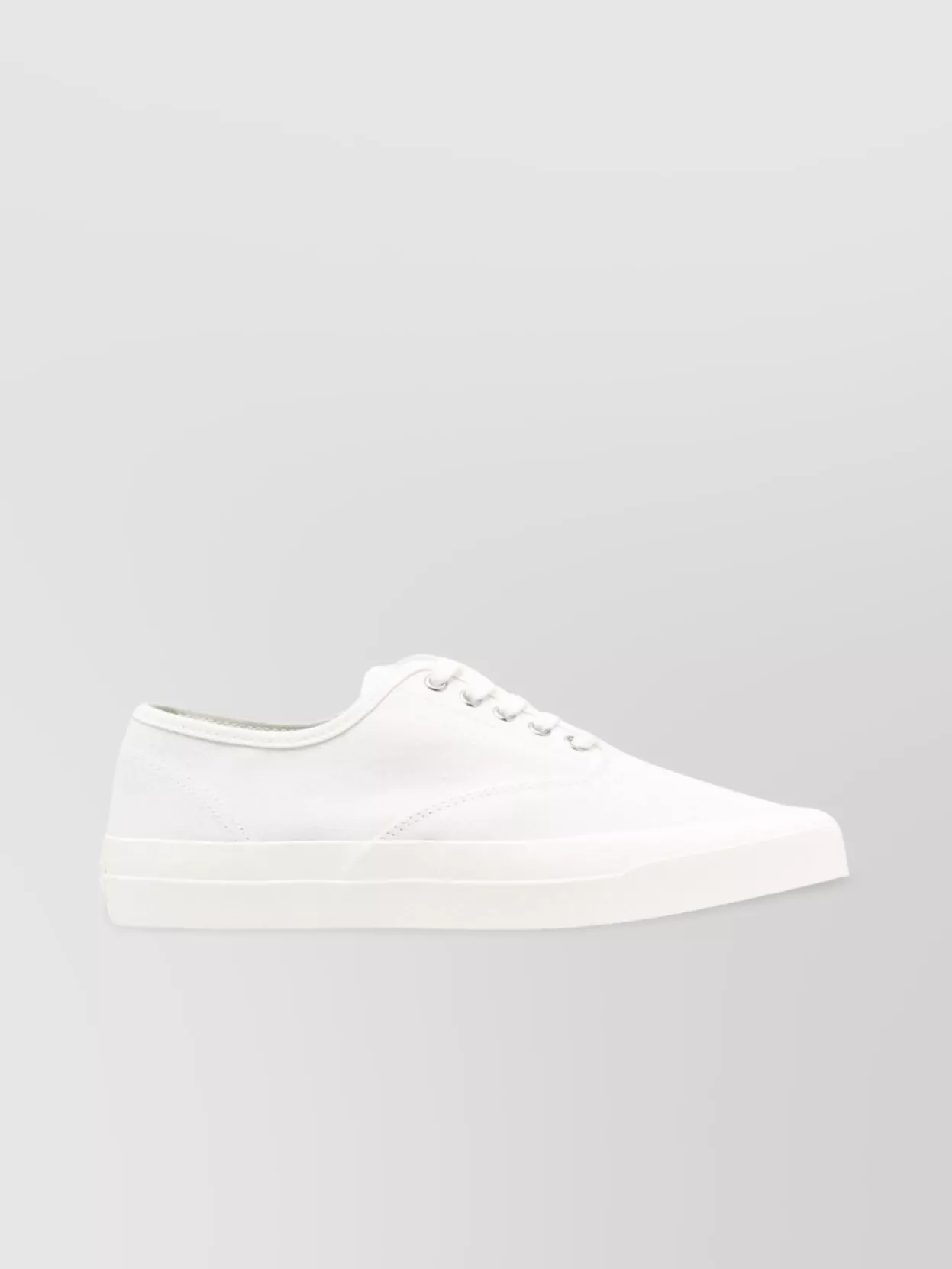 Shop Maison Kitsuné Round Toe Rubber Sole Sneakers In White