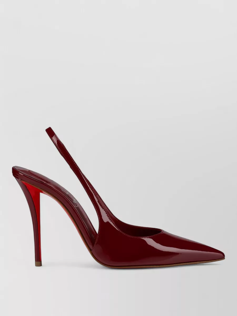 Christian Louboutin Miss Z 100 Patent Slingback Mules In Brown