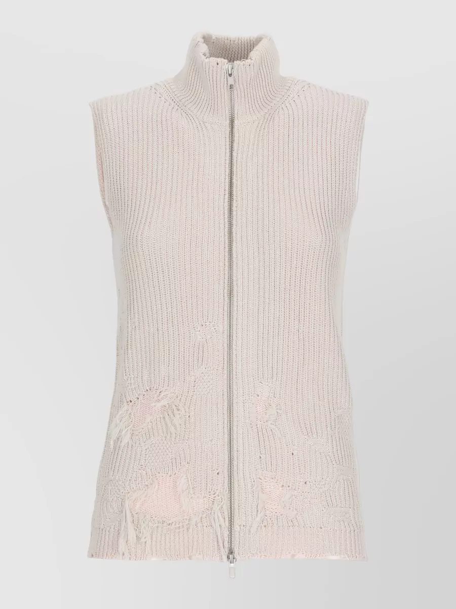Mm6 Maison Margiela ripped sleeveless high neck cotton vest