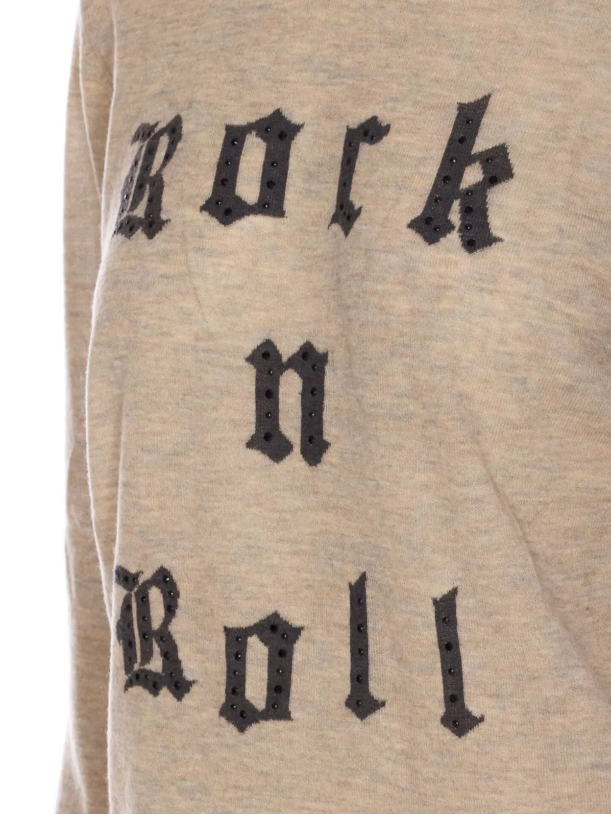 ZADIG & VOLTAIRE IVY GEOLOGY CREWNECK KNITWEAR WITH EMBROIDERED TEXT