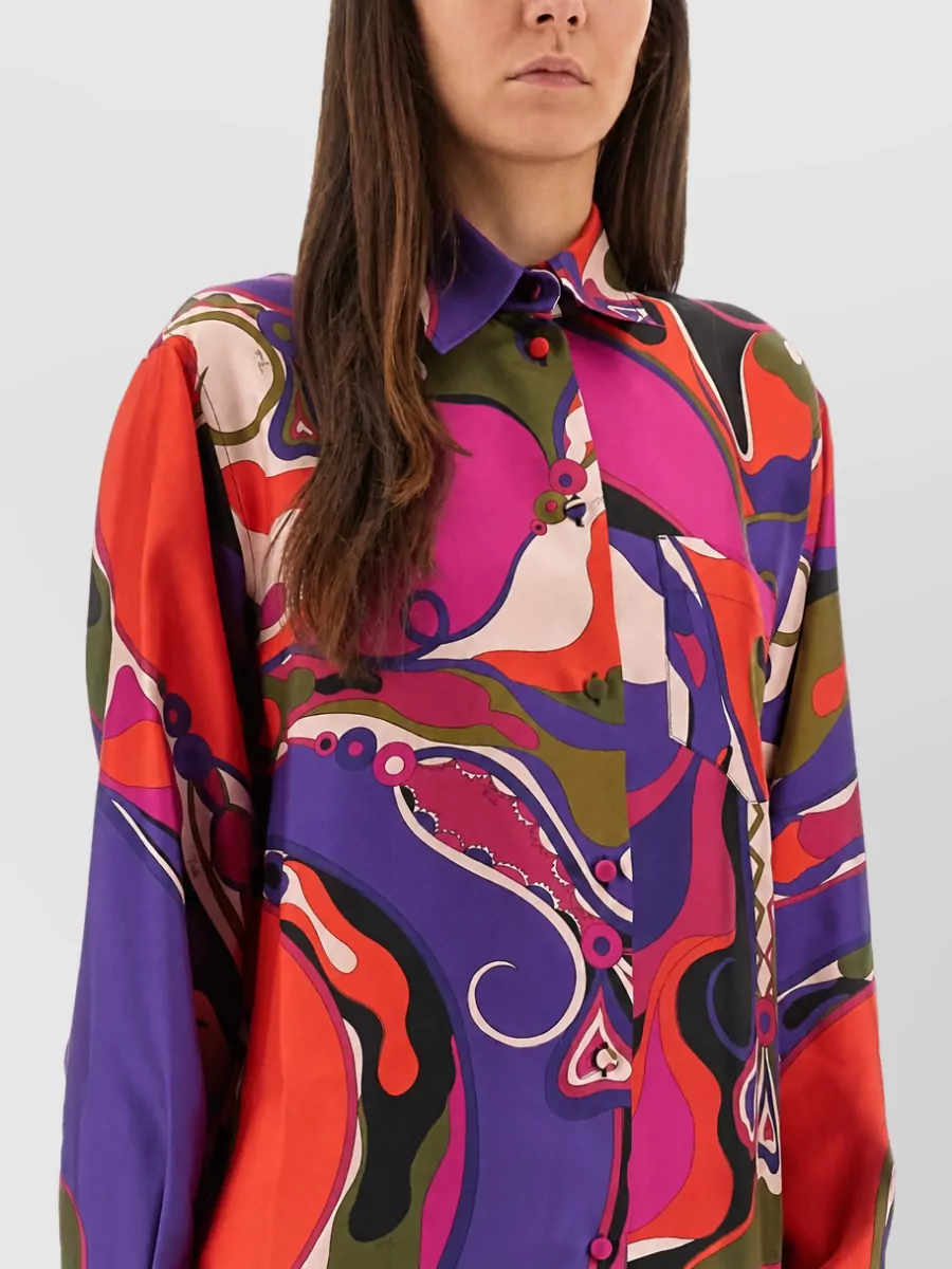 Pucci Silk Printed Mini Shirt Dress