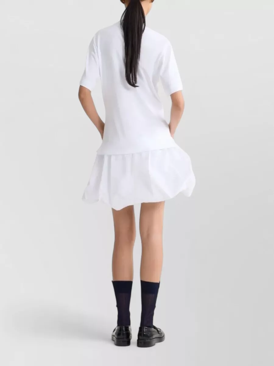 Patou Faille T Shirt Dress Short Sleeves Ruffle