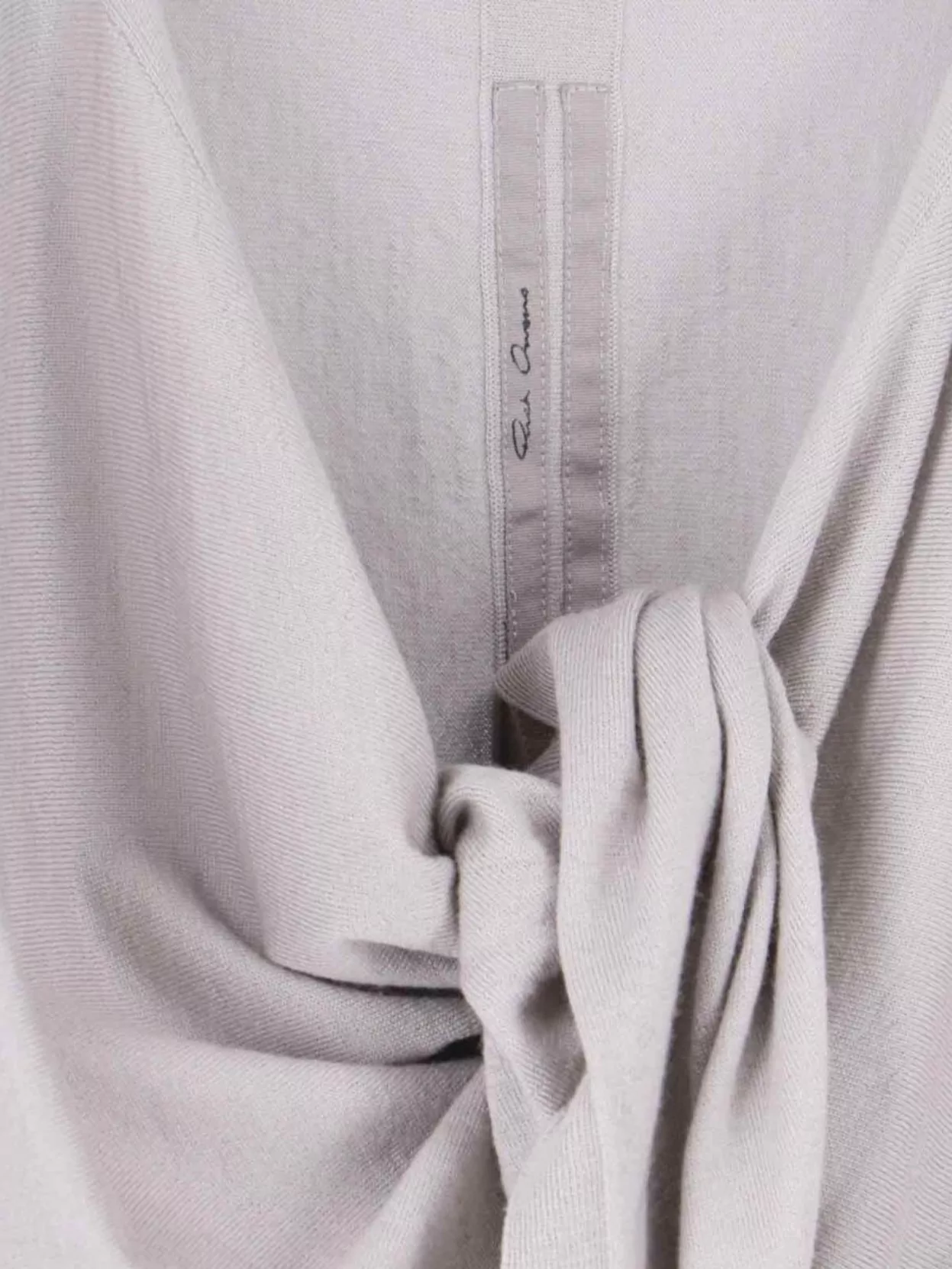 Rick Owens Wrap Design Crewneck Knitwear With Ribbed Texture