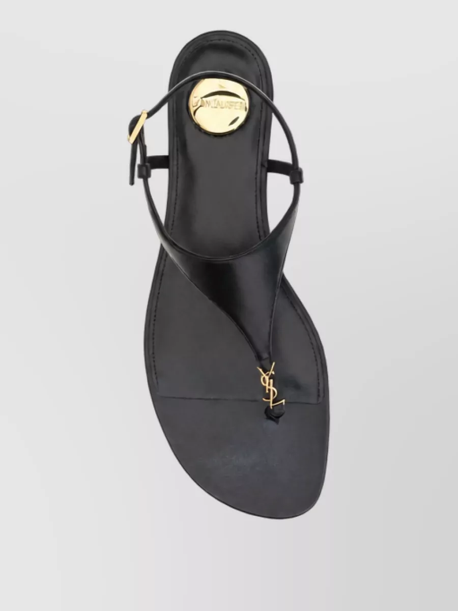 Saint Laurent Leather Flat Slides