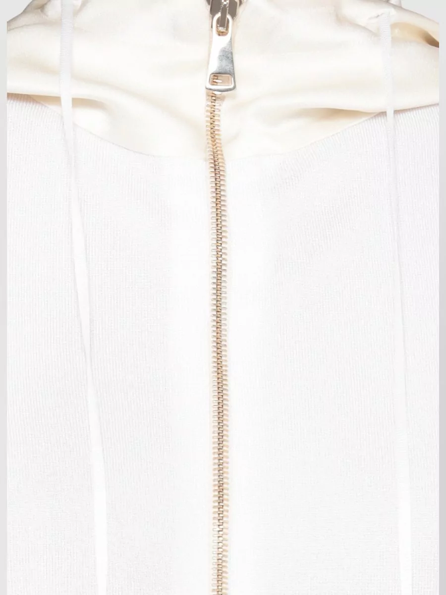Fabiana Filippi Hooded Knit Sweatshirt Long Sleeves Zip Pocket