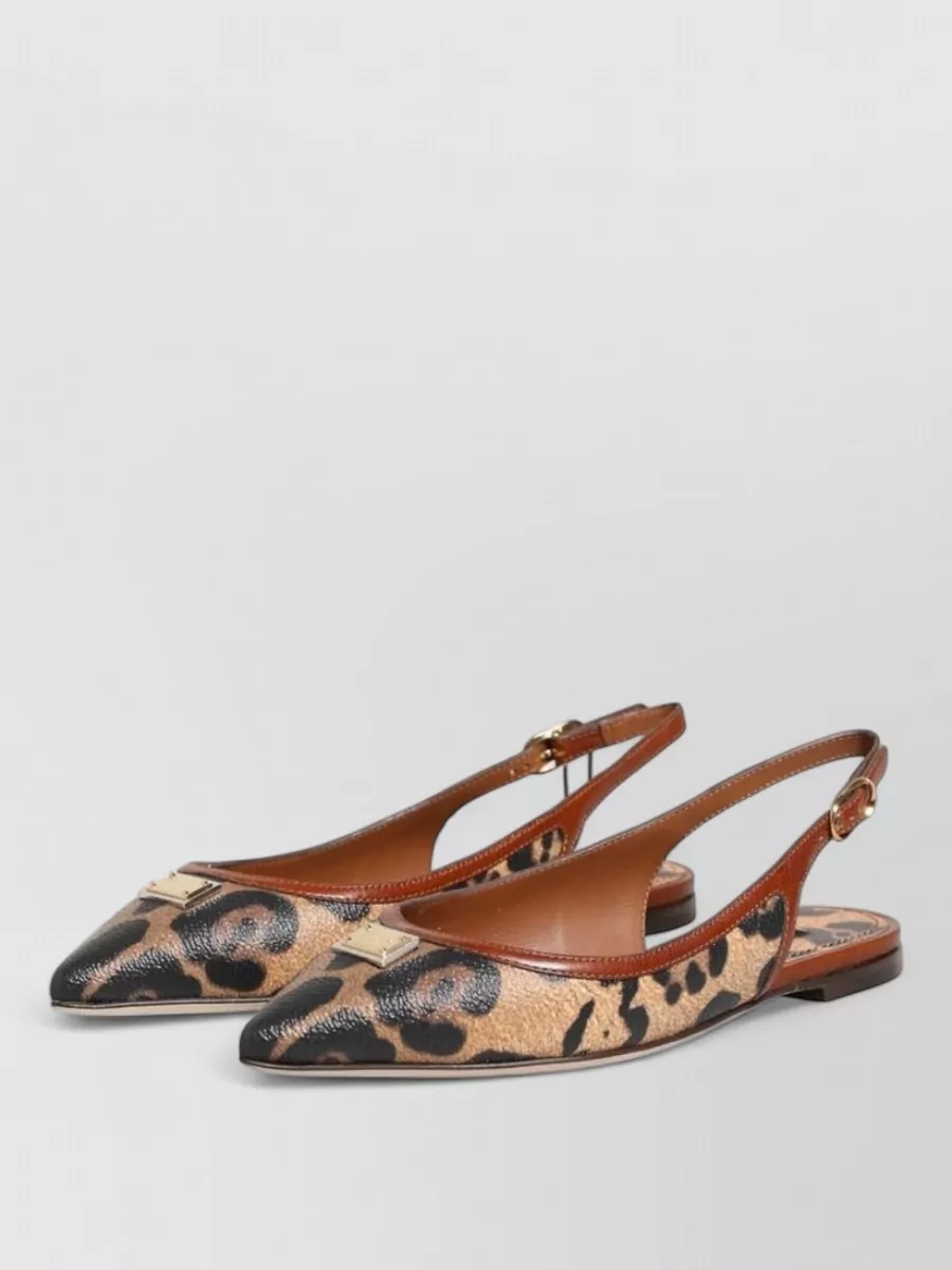Dolce&Gabbana Leopard Print Slingback Ballerina Flats