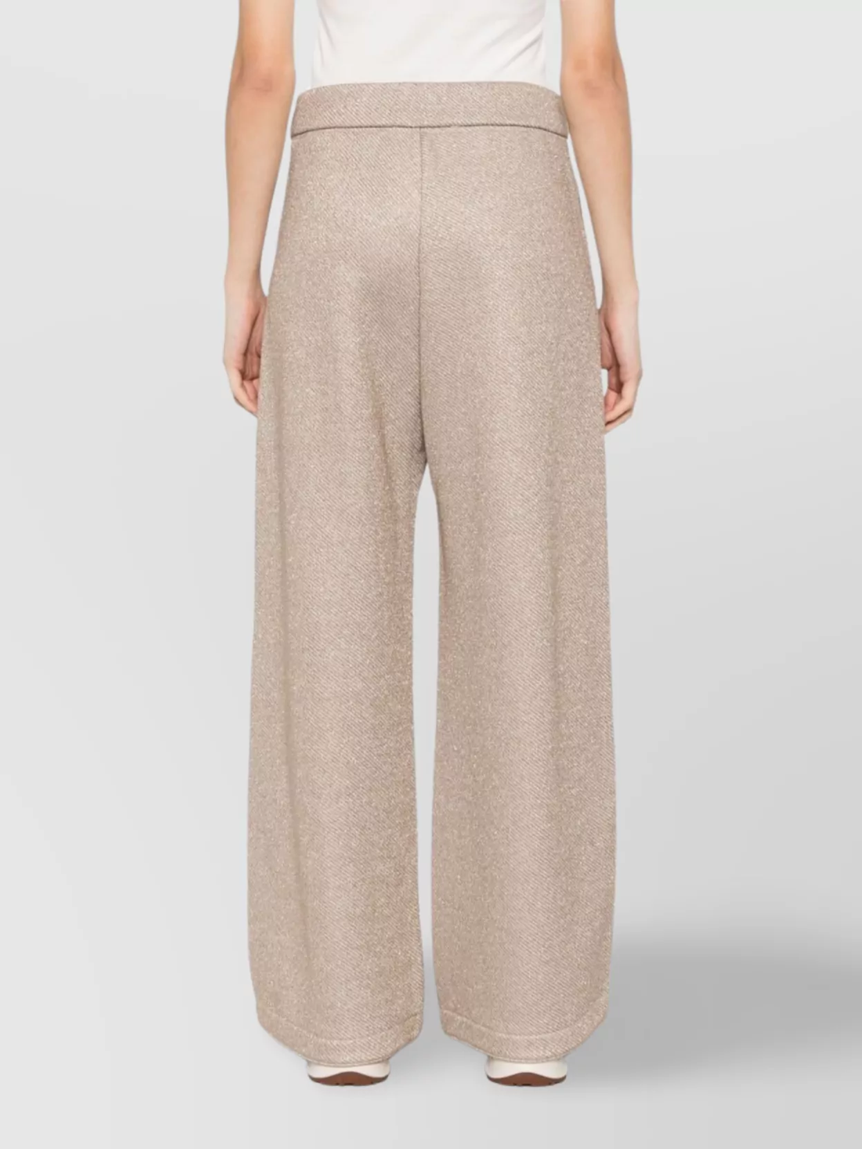 MAX MARA WIDE-LEG COTTON BLEND TROUSERS WITH METALLIC THREADING