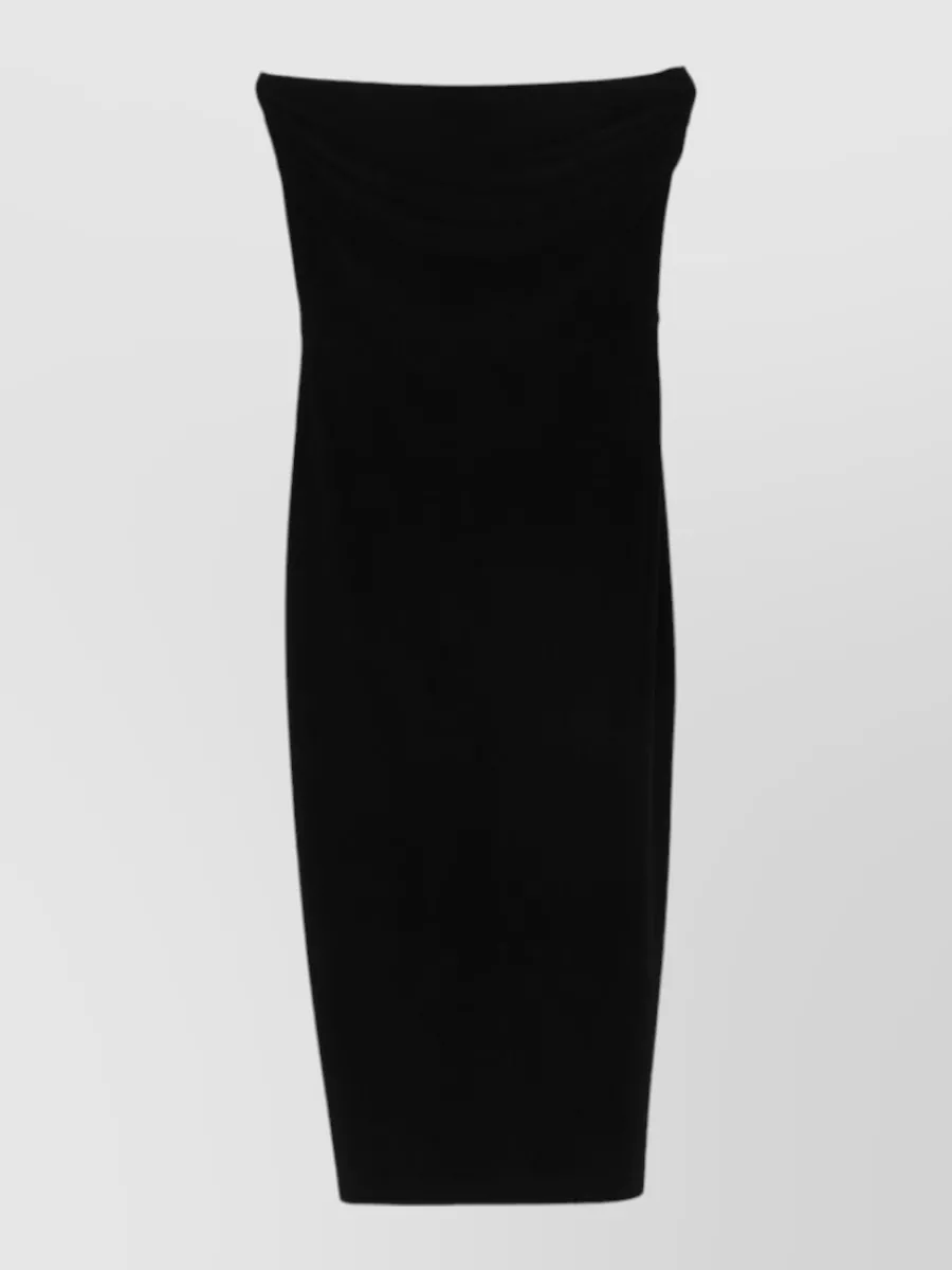 Norma Kamali Strapless Fitted Midi Dress