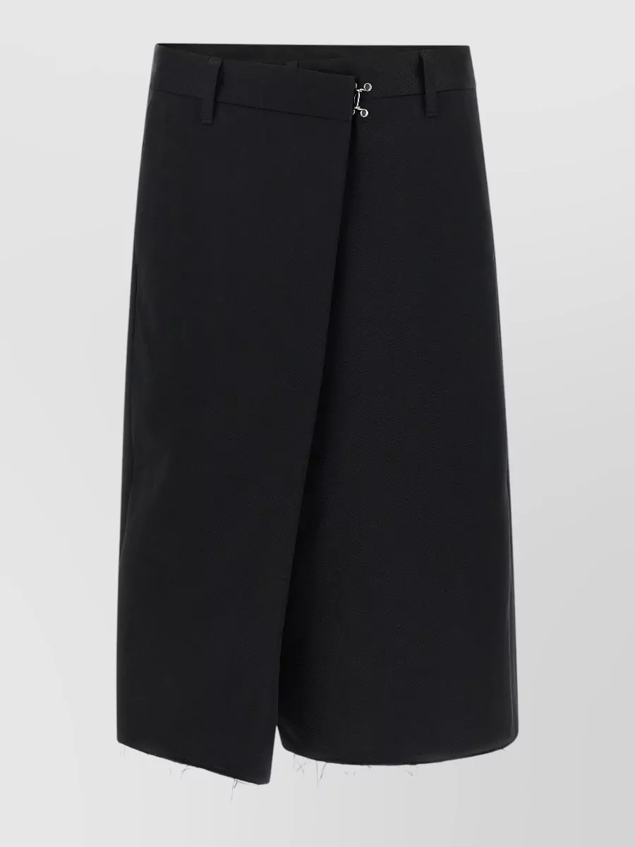 Maison Margiela Cotton asymmetric wrap wide-leg bermuda shorts