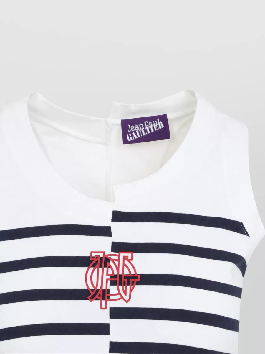 Jean Paul Gaultier Striped Asymmetric Sleeveless Tank Top