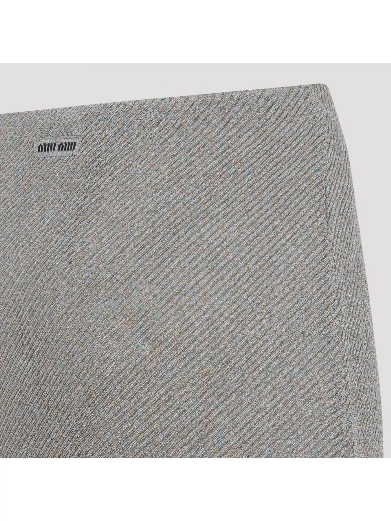 Miu Miu Textured Fabric Skirt Side Slit
