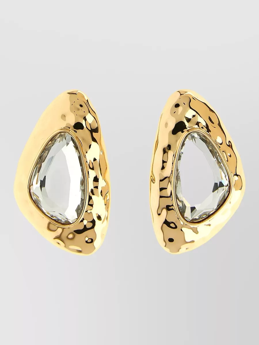 Self-Portrait hammered crystal earrings