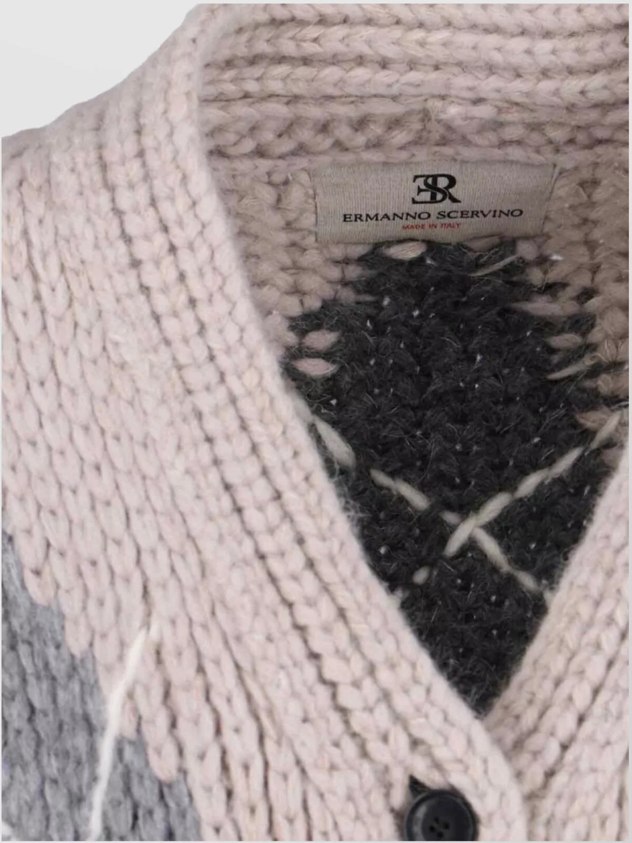 Ermanno Scervino Argyle Pattern Crewneck Front Pockets