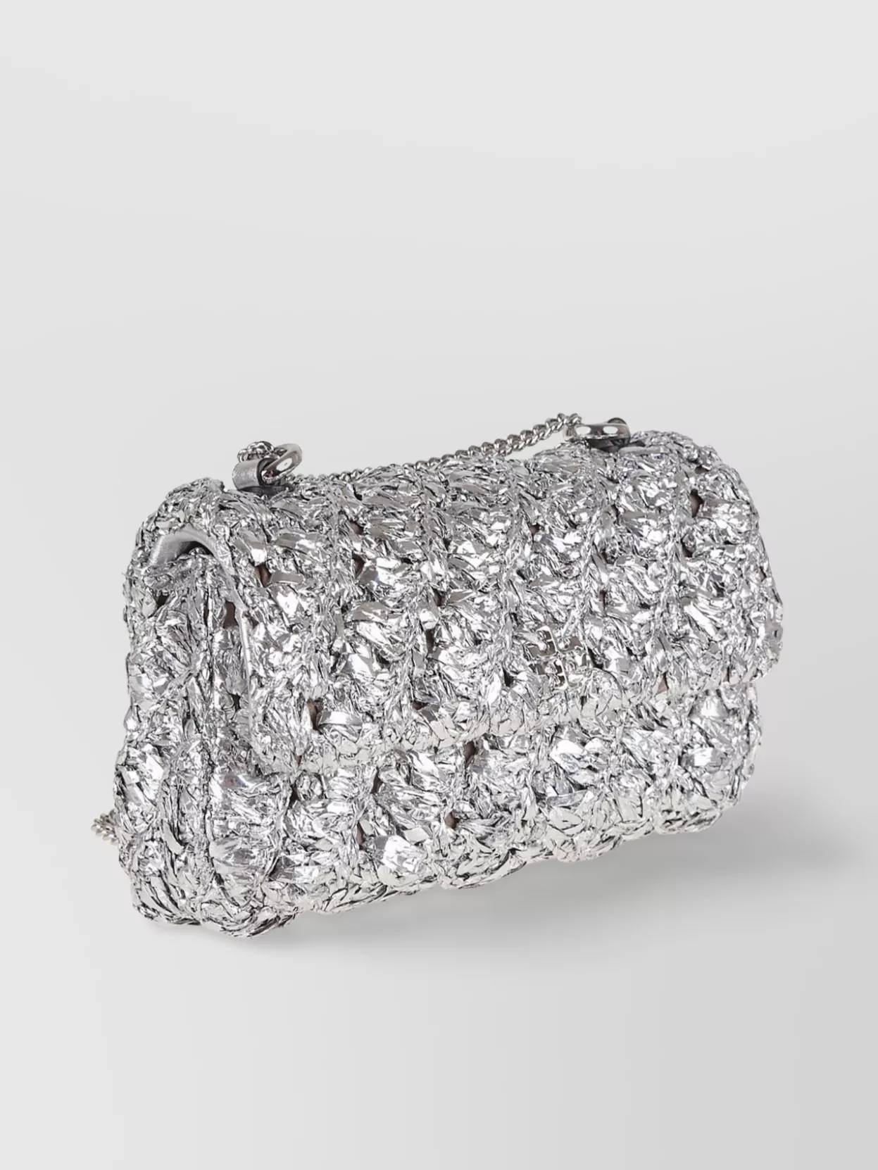 Tory Burch Woven Mini Flap Bag With Chain Strap