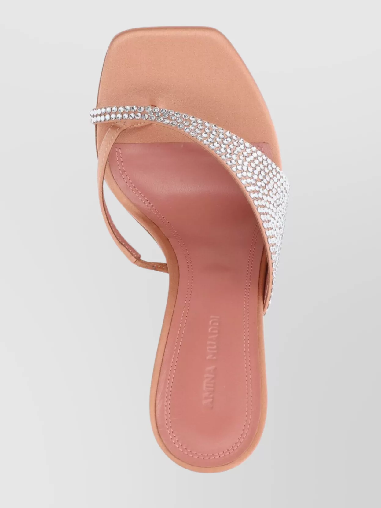 Shop Amina Muaddi Heel Sandals Rhinestone Embellishment In Pink