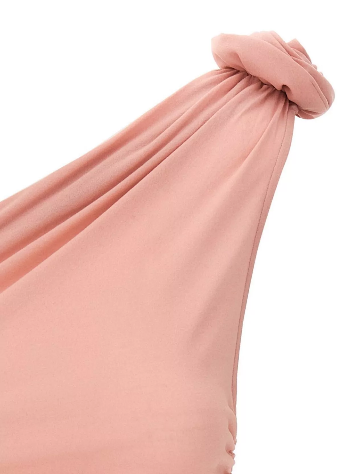 Magda Butrym Rosette One-shoulder Stretch-silk Top In Pink