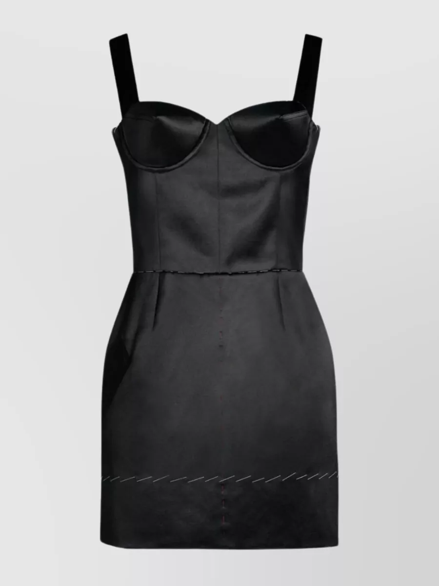 Shop Maison Margiela Bustier Neckline Mini Dress In Black