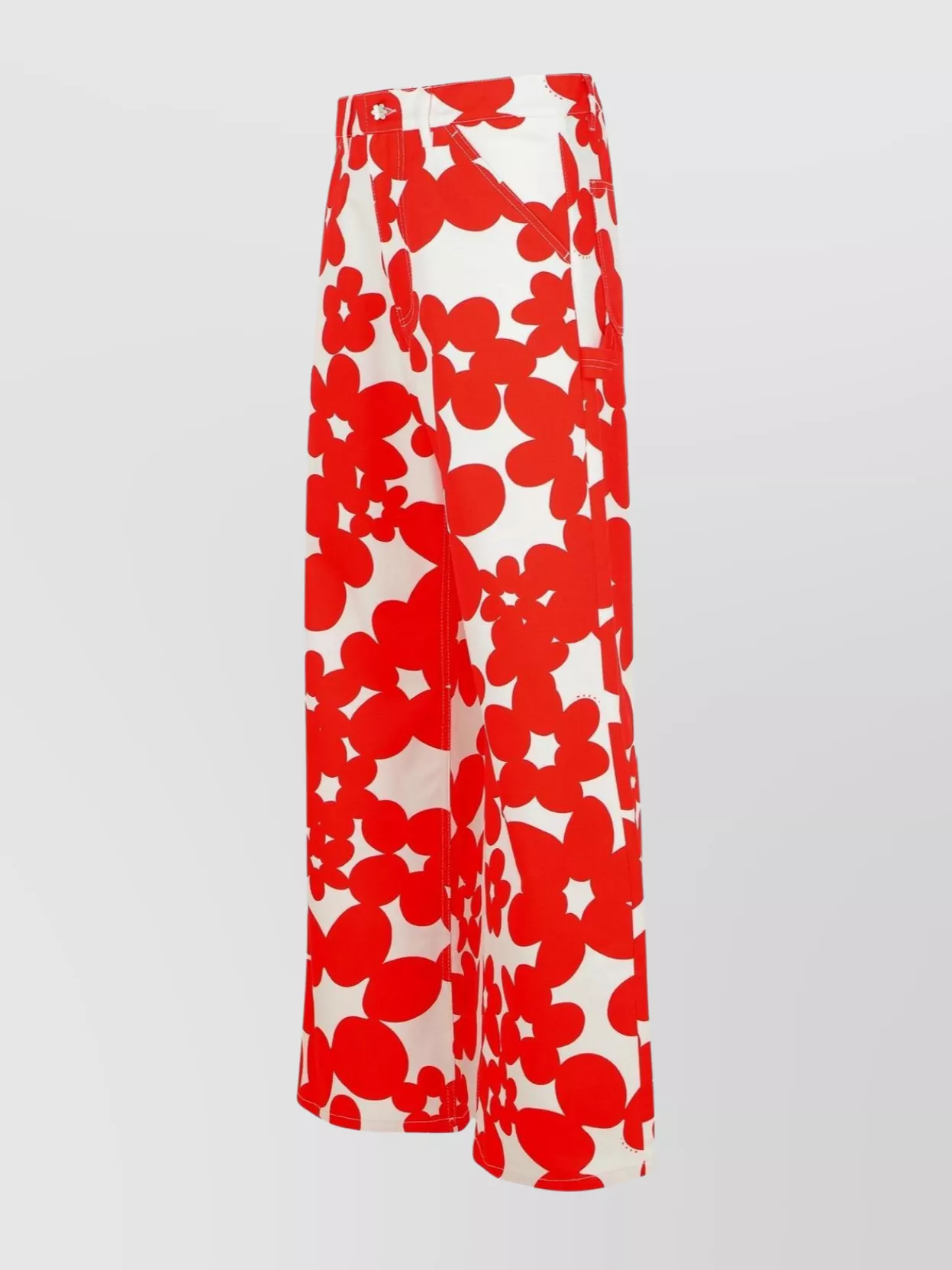 Marni Cotton Floral Wide-Leg Trousers