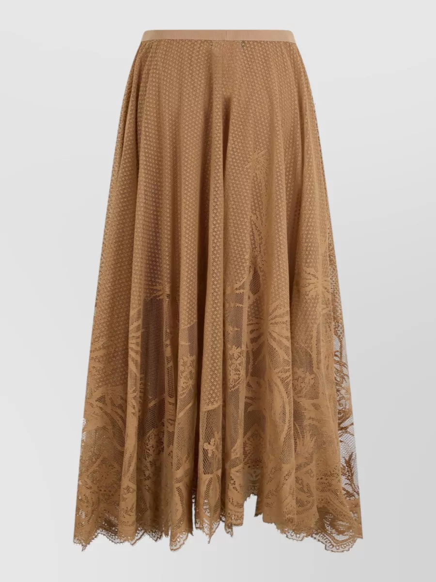 Fabiana Filippi lace-trimmed maxi a-line skirt