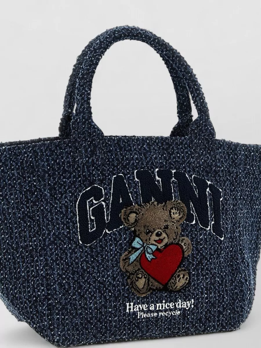 Ganni Cabas Small Cotton Tote Bag