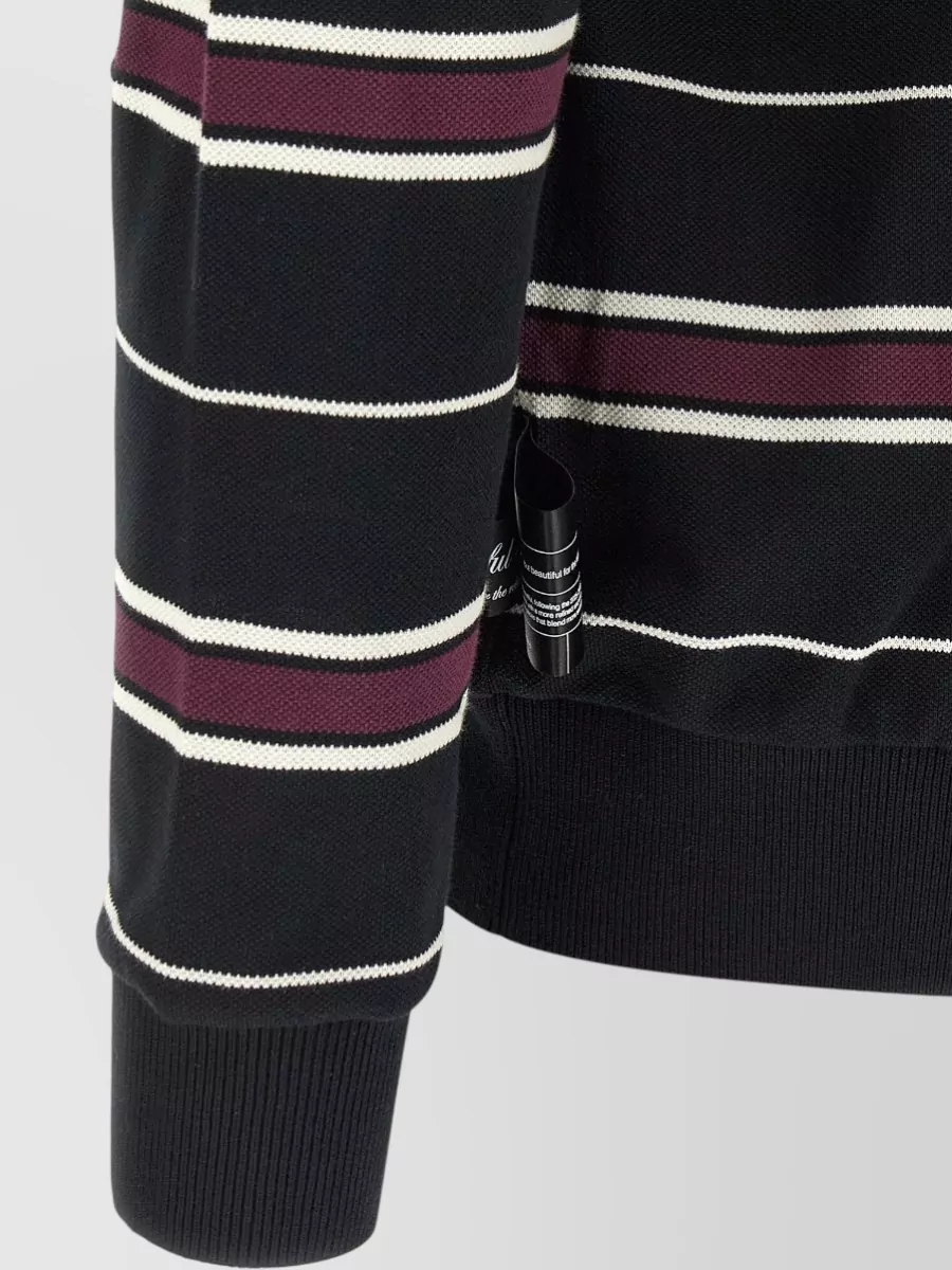 Undercover Striped Cotton Long-Sleeve Polo Shirt