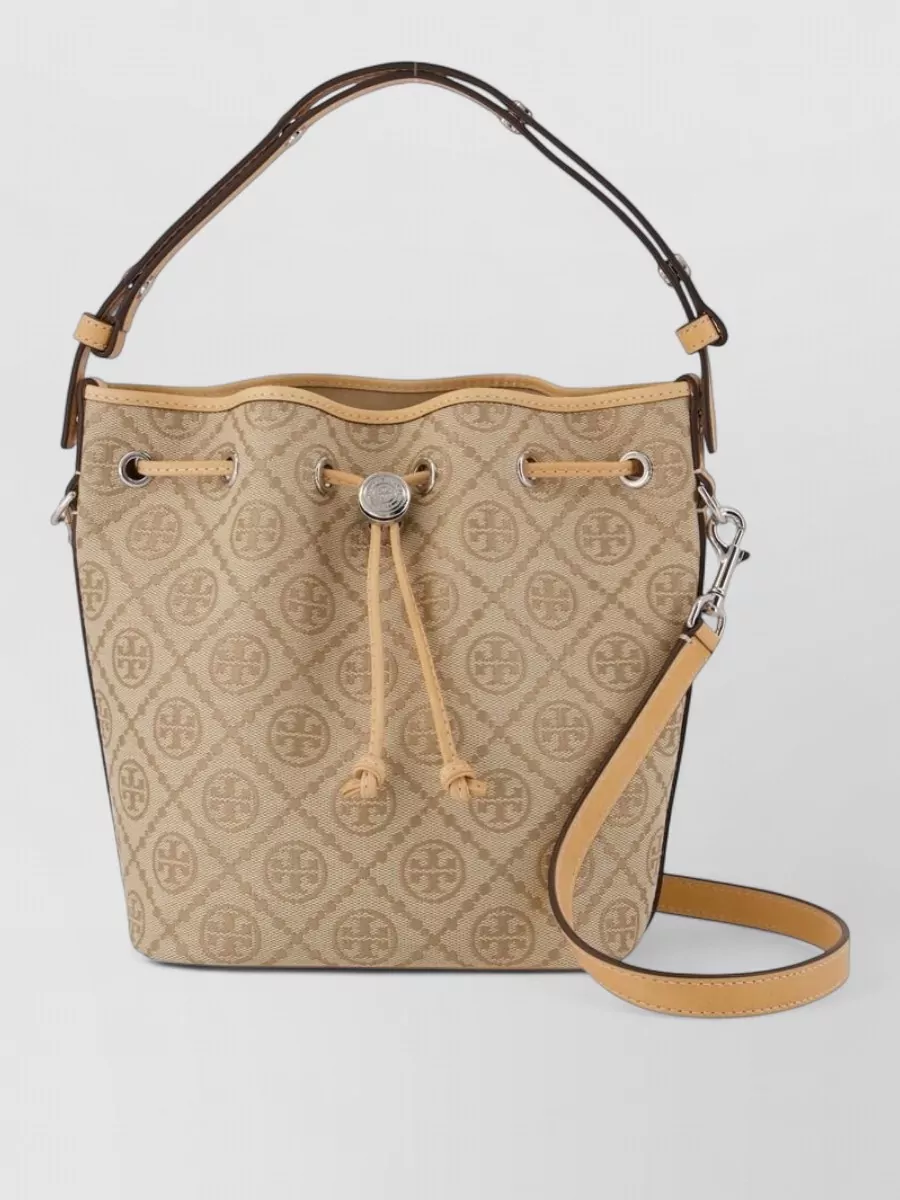 Tory Burch t monogram canvas bucket bag