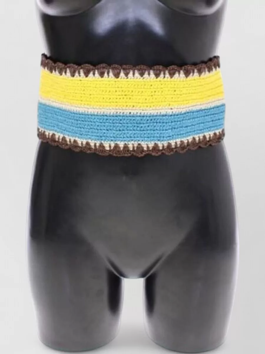 Dolce&Gabbana striped wide waist belt