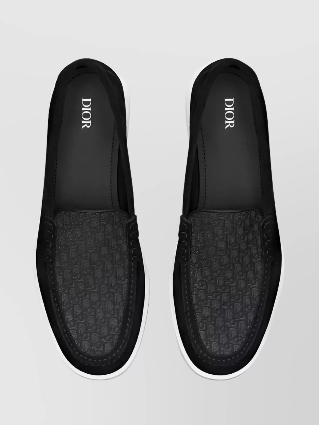 Christian Dior Slip-On Loafer Slippers With Textured Sole
